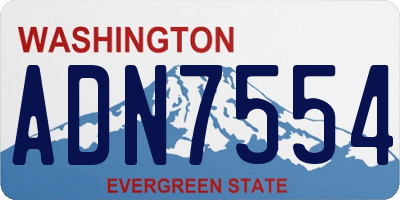 WA license plate ADN7554