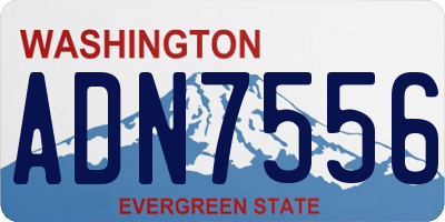 WA license plate ADN7556