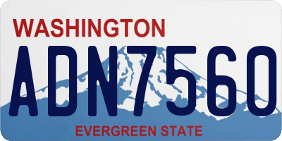 WA license plate ADN7560