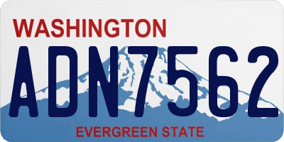 WA license plate ADN7562