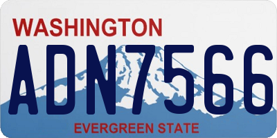 WA license plate ADN7566
