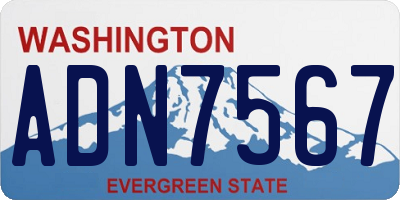 WA license plate ADN7567