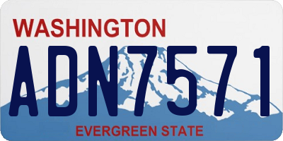 WA license plate ADN7571