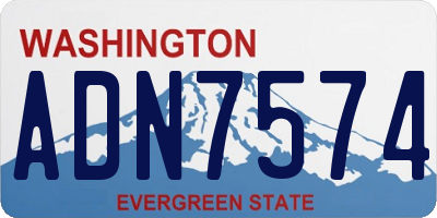 WA license plate ADN7574