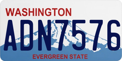 WA license plate ADN7576