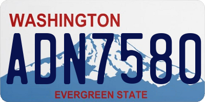 WA license plate ADN7580