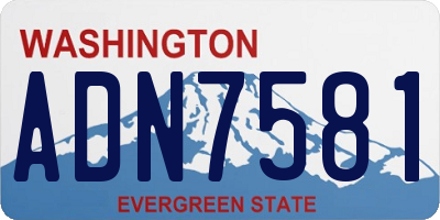 WA license plate ADN7581