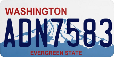 WA license plate ADN7583