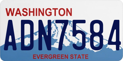 WA license plate ADN7584