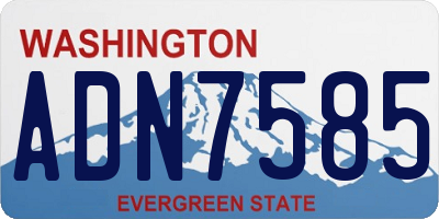 WA license plate ADN7585
