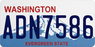 WA license plate ADN7586