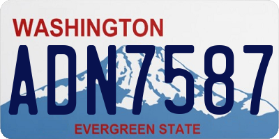 WA license plate ADN7587