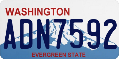 WA license plate ADN7592
