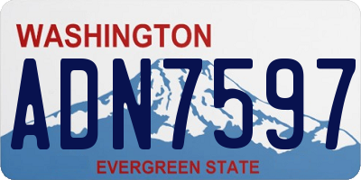 WA license plate ADN7597