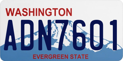 WA license plate ADN7601