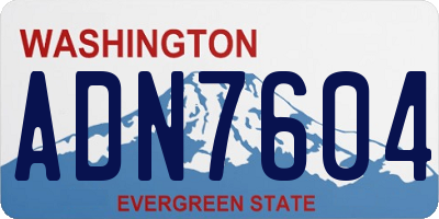 WA license plate ADN7604