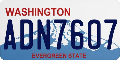 WA license plate ADN7607