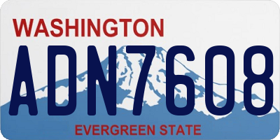 WA license plate ADN7608