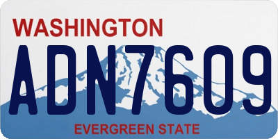 WA license plate ADN7609