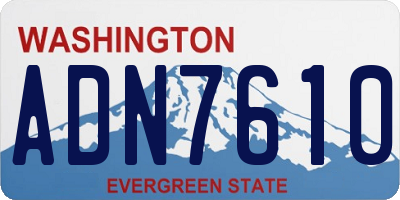 WA license plate ADN7610