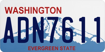 WA license plate ADN7611