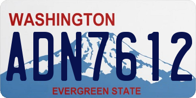 WA license plate ADN7612