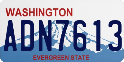 WA license plate ADN7613