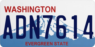 WA license plate ADN7614