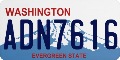 WA license plate ADN7616