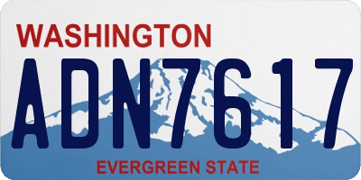 WA license plate ADN7617