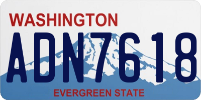 WA license plate ADN7618