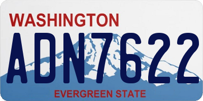 WA license plate ADN7622