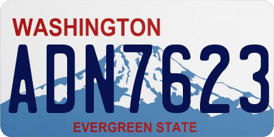 WA license plate ADN7623