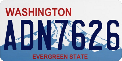 WA license plate ADN7626