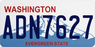 WA license plate ADN7627