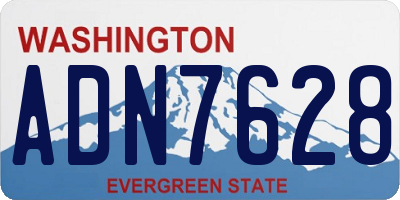 WA license plate ADN7628