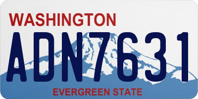 WA license plate ADN7631