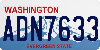 WA license plate ADN7633