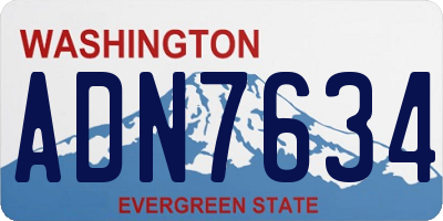 WA license plate ADN7634