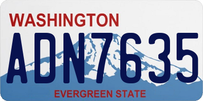 WA license plate ADN7635