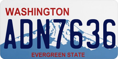 WA license plate ADN7636