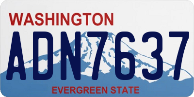 WA license plate ADN7637
