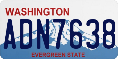 WA license plate ADN7638