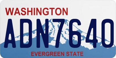 WA license plate ADN7640