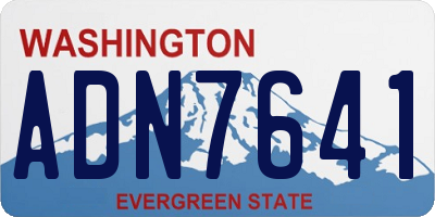 WA license plate ADN7641