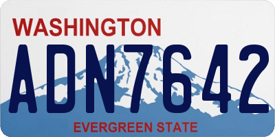 WA license plate ADN7642