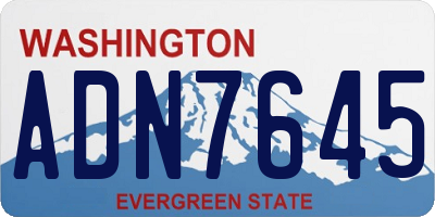WA license plate ADN7645