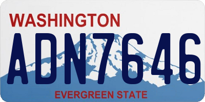 WA license plate ADN7646