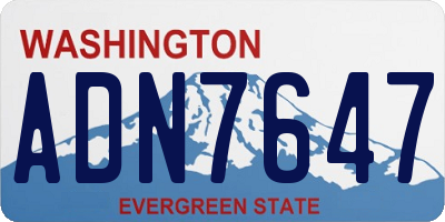 WA license plate ADN7647