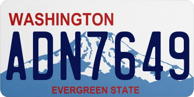 WA license plate ADN7649